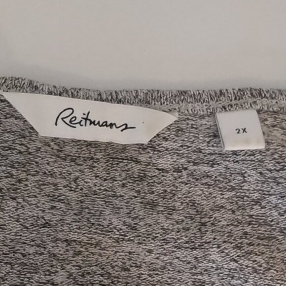 3/$20 Reitmans Ruffled Cold Shoulder Top Long Sleeve Stretch Knit Scoop Neck - Picture 8 of 9